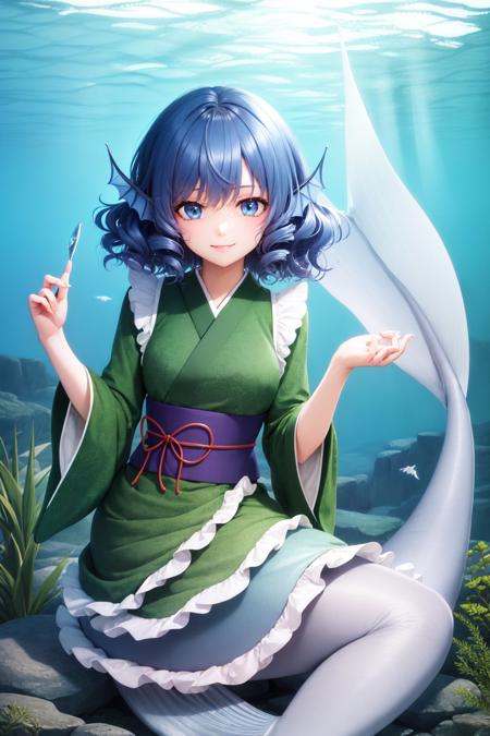 00030-2465311754-(masterpiece, best quality_1.2), , underwater, solo, 1girl, wakasagihime, smile, looking at viewer, mermaid, drill hair, japanes.jpg